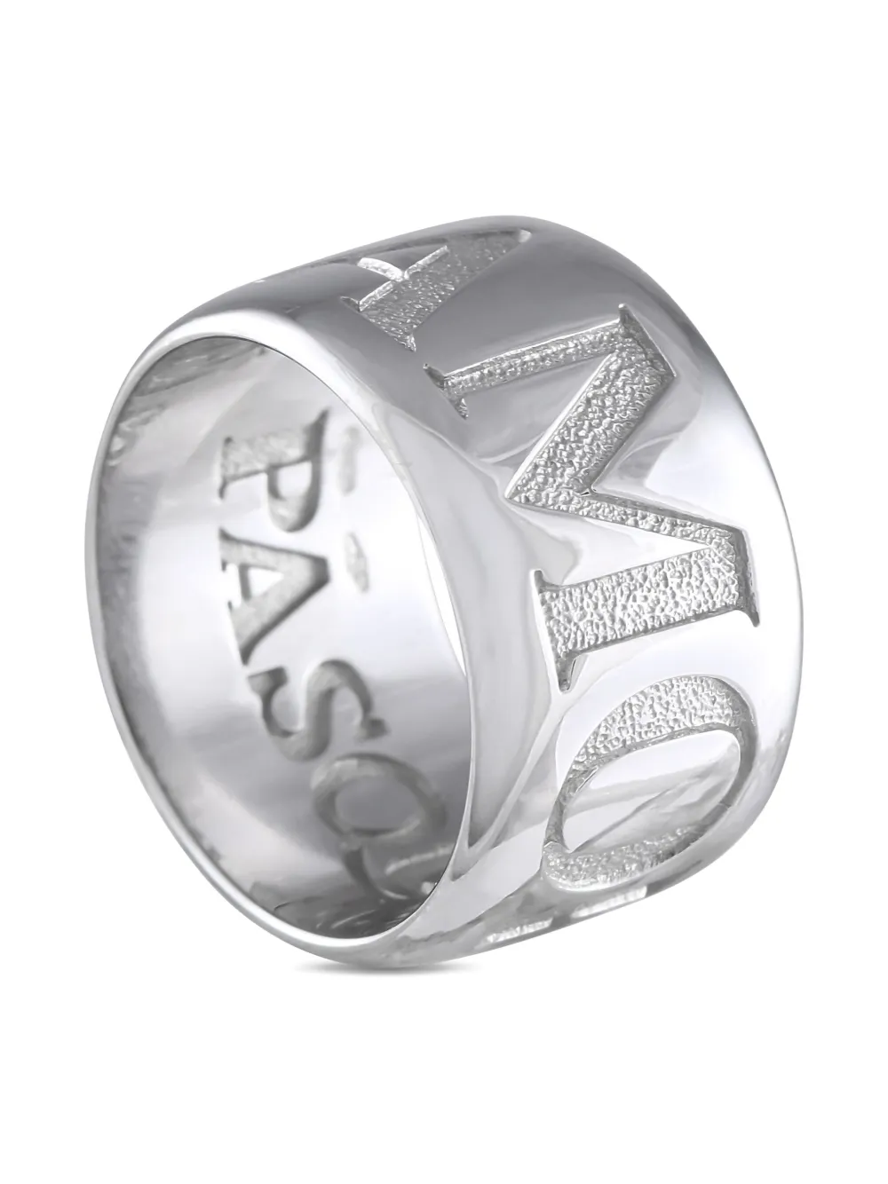 Pre-owned Pasquale Bruni 18k White Gold Amore Ring In Silver