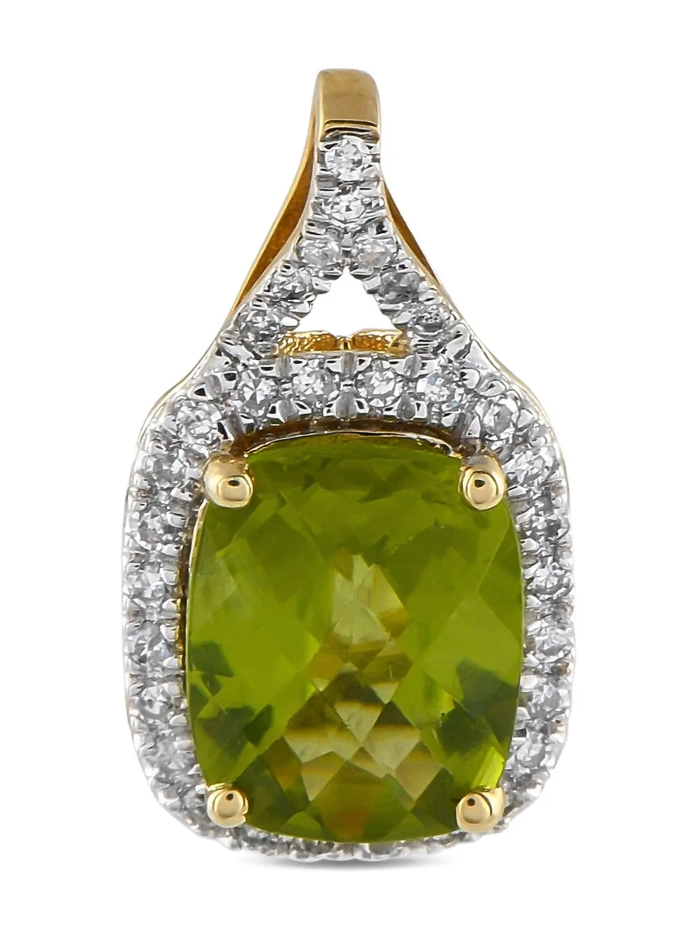 LB Exclusive 14K yellow god diamond peridot pendant | Image 2