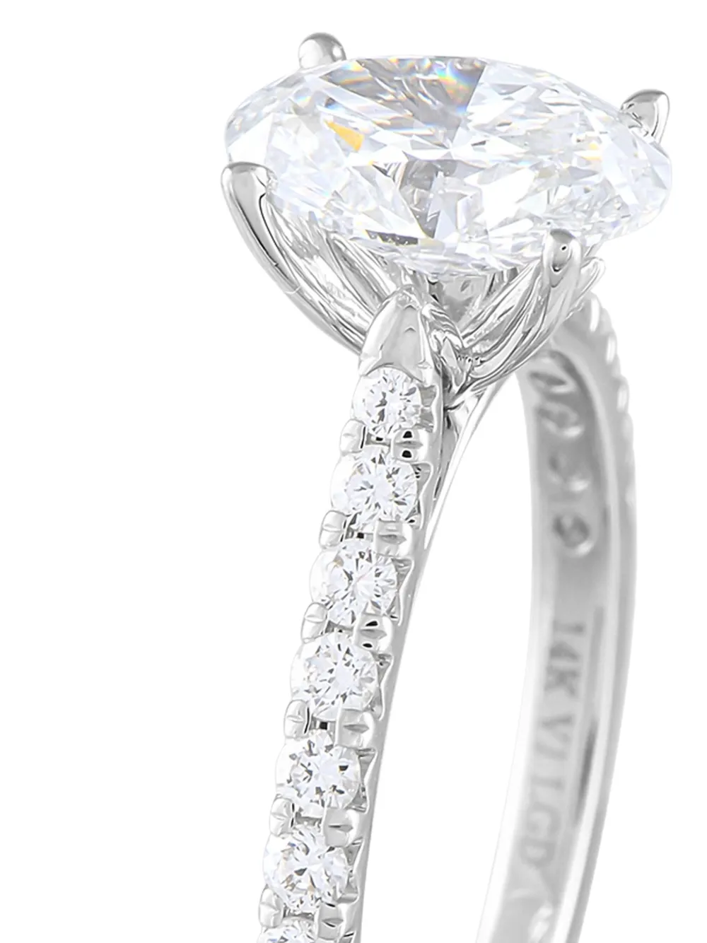 Pre-owned Lb Exclusive 14k White Gold Diamond Ring In Silver