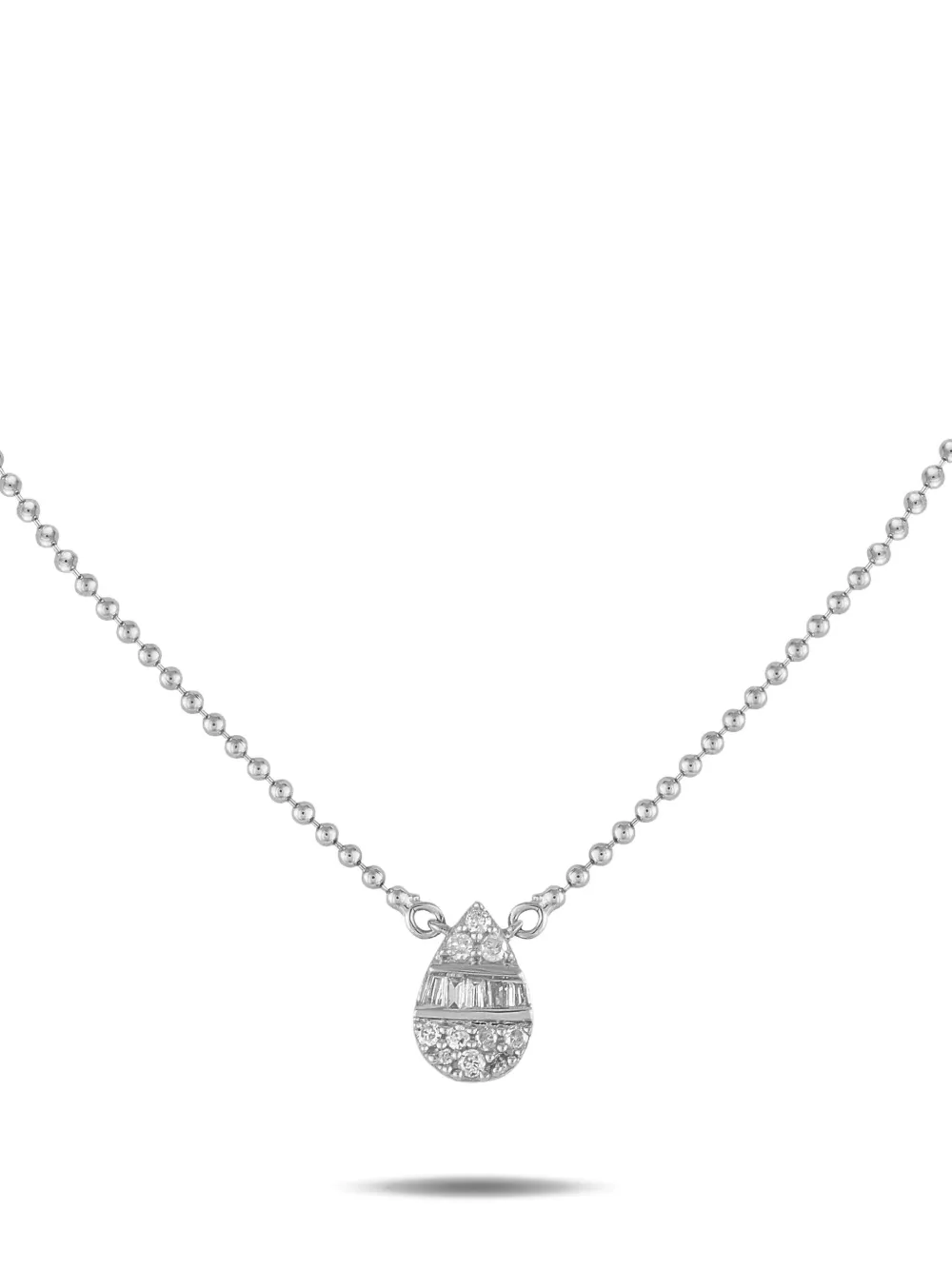 LB Exclusive 14K white gold diamond necklace | Silver | Image 1