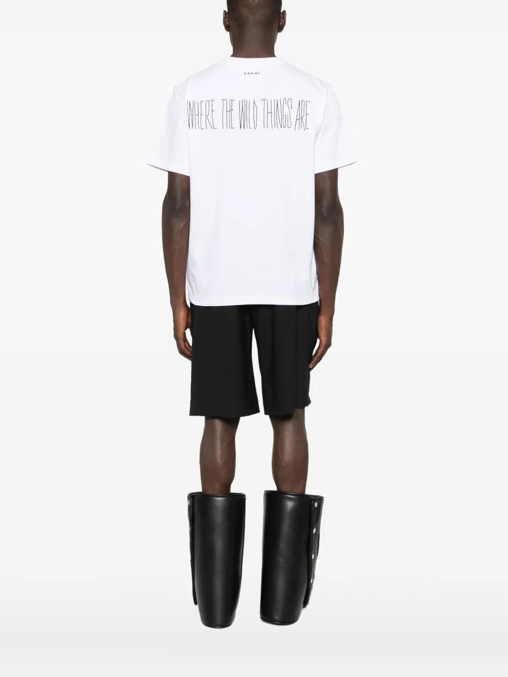 sacai Katoenen T-shirt met grafische print Wit