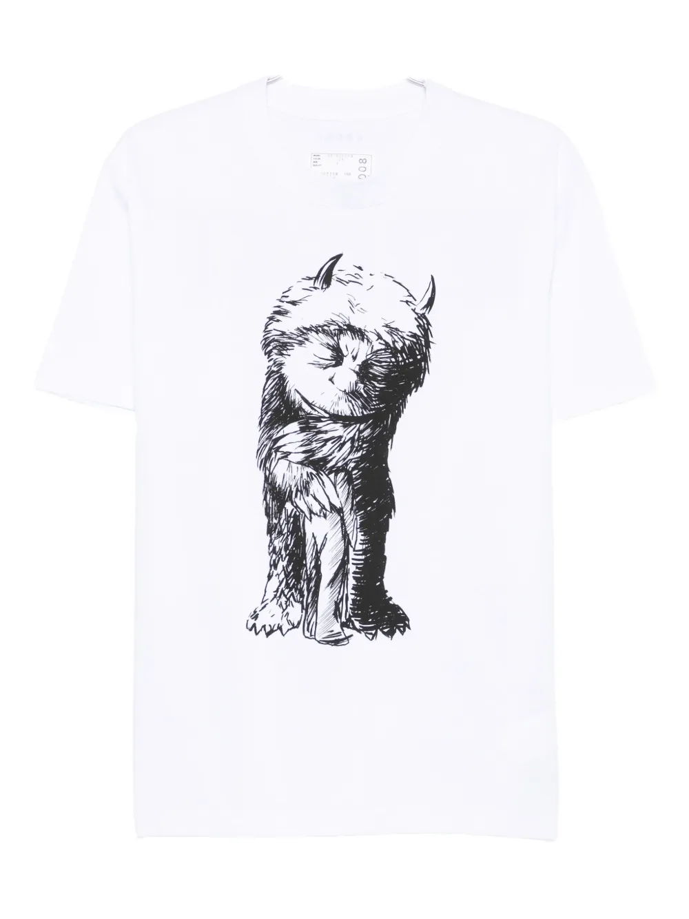 Sacai graphic-print cotton T-shirt Wit