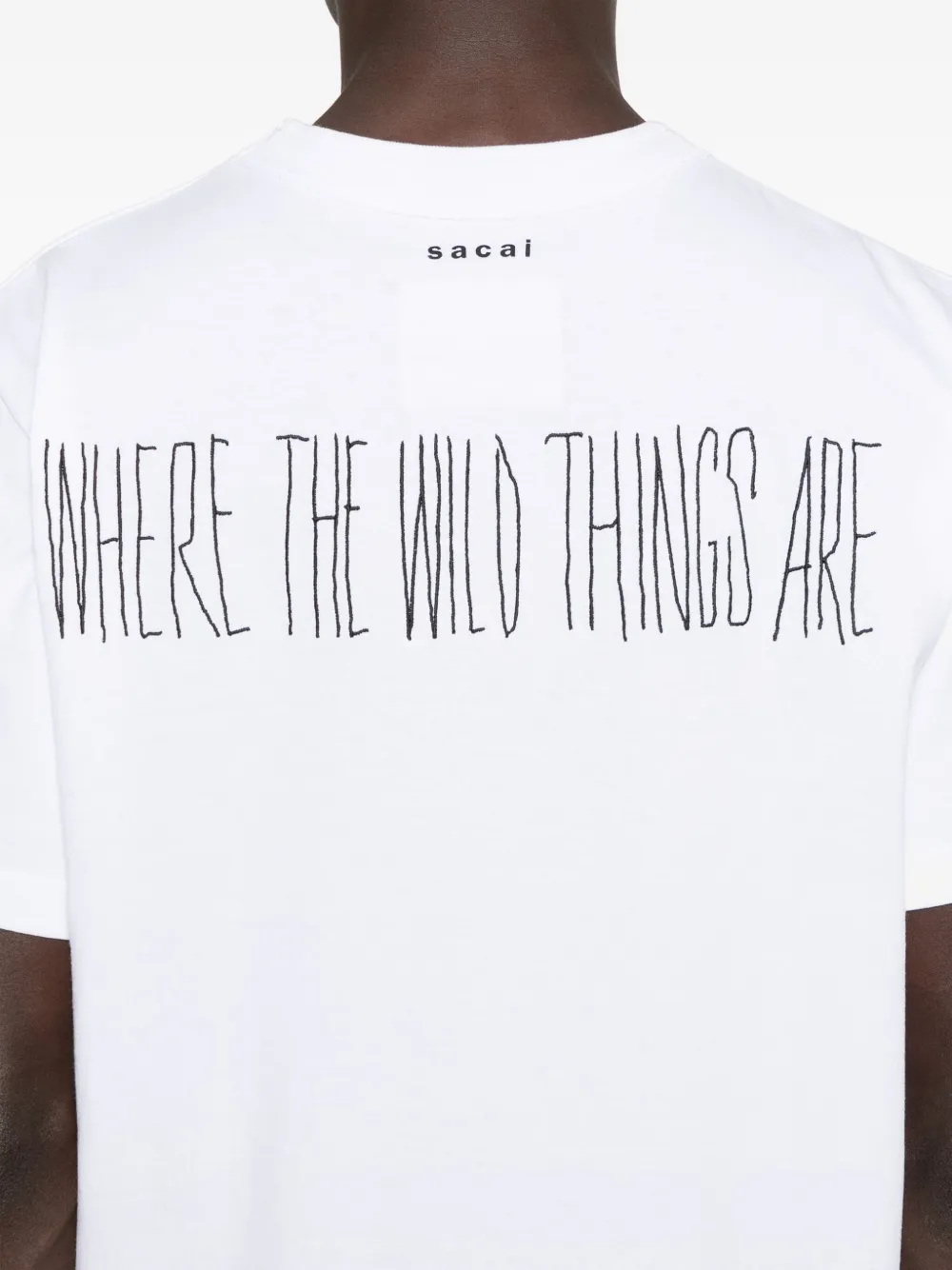sacai Katoenen T-shirt met grafische print Wit