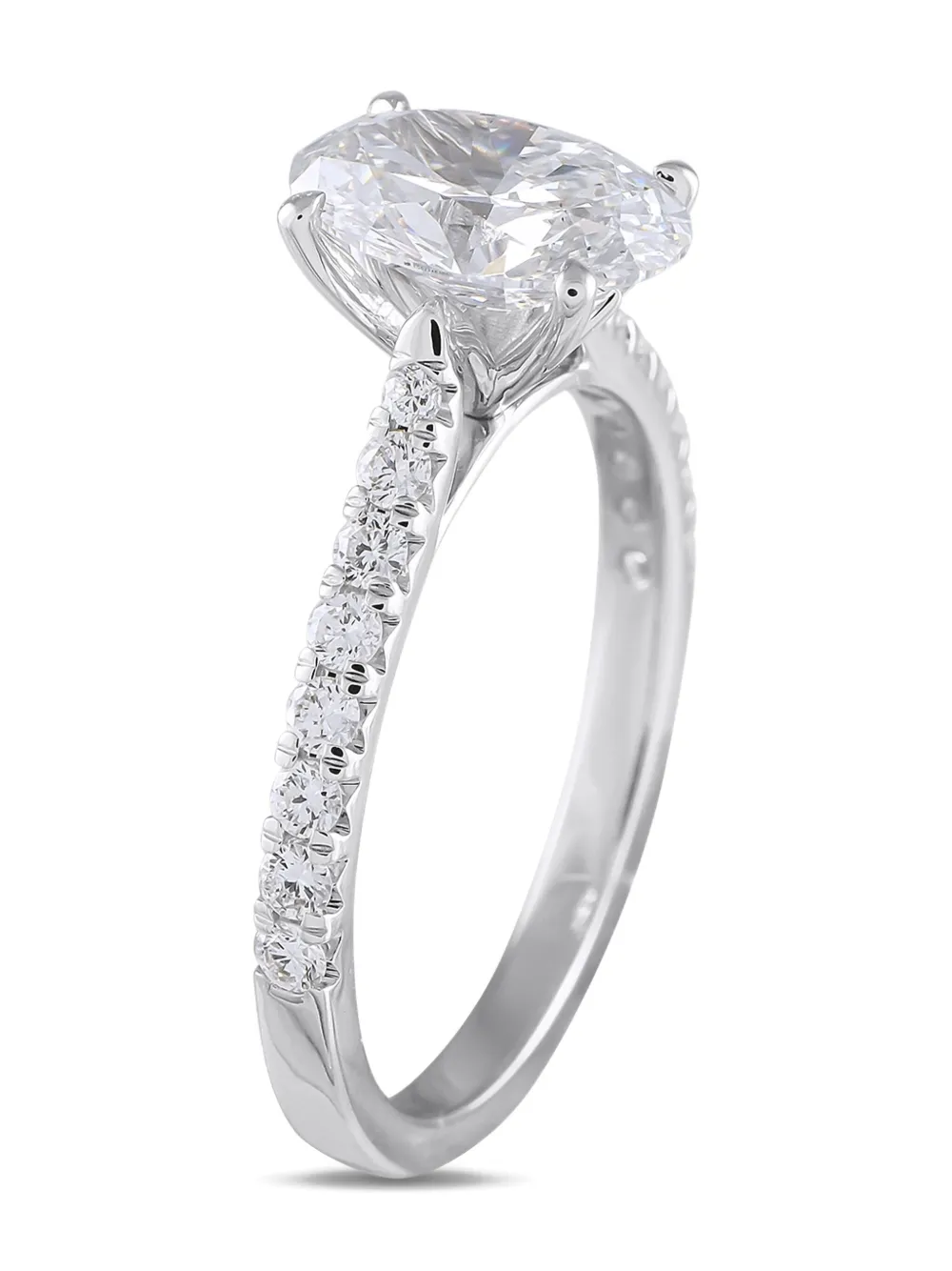 LB Exclusive 14K white gold Oval diamond ring | Silver | Image 1