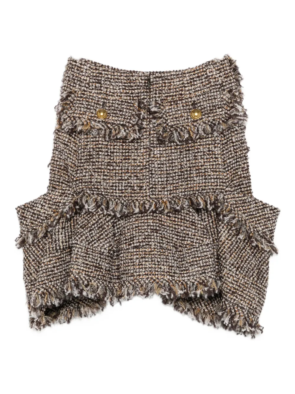sacai fringed tweed skirt | Brown | Image 1