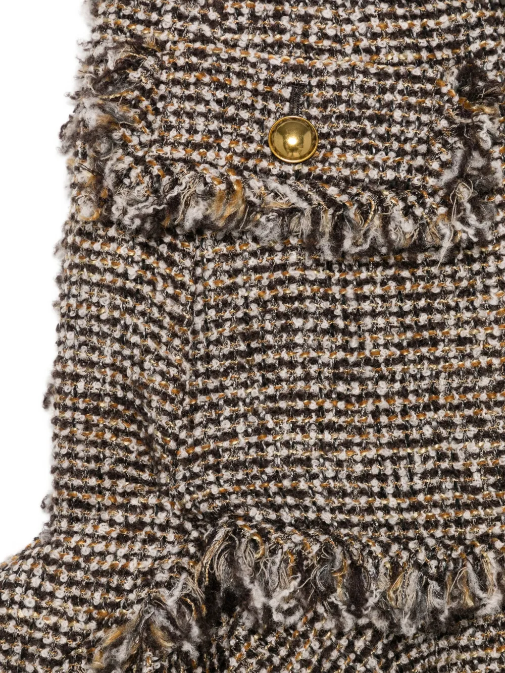 Sacai Tweed-rock Mit Fransen In Brown