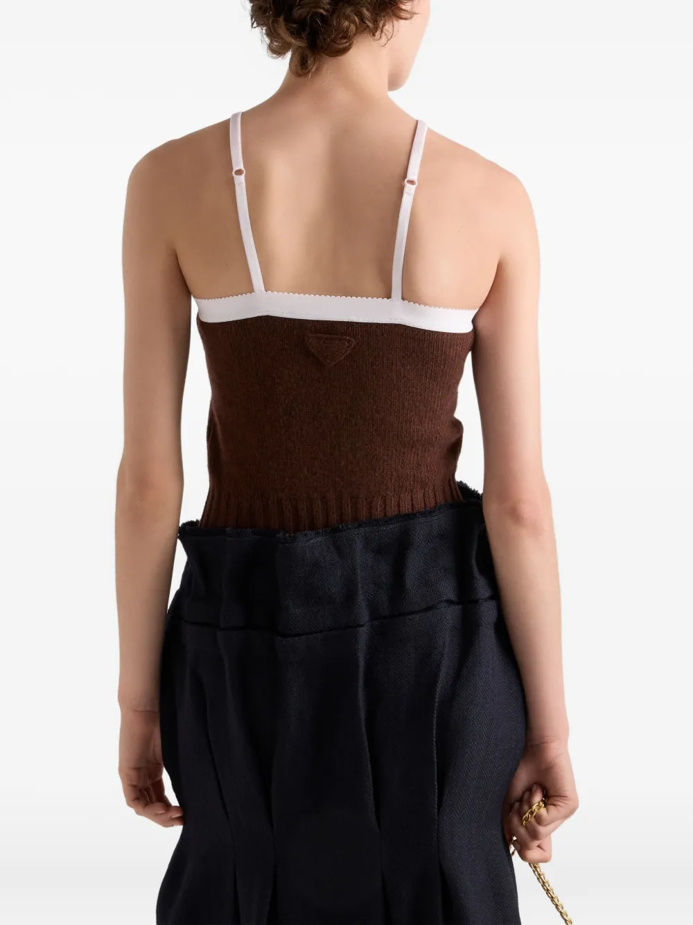 Prada Gebreide top met verstelbare bandjes Bruin