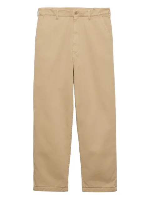 Prada triangle-logo cotton trousers