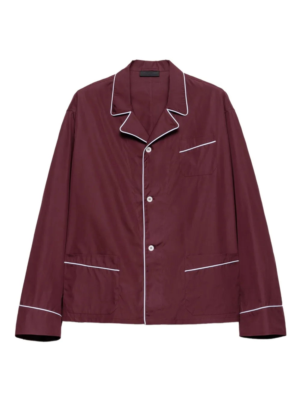 Prada piped-pocket cotton shirt Rood