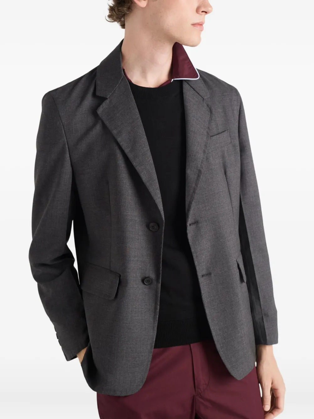 Prada piped-pocket cotton shirt Rood