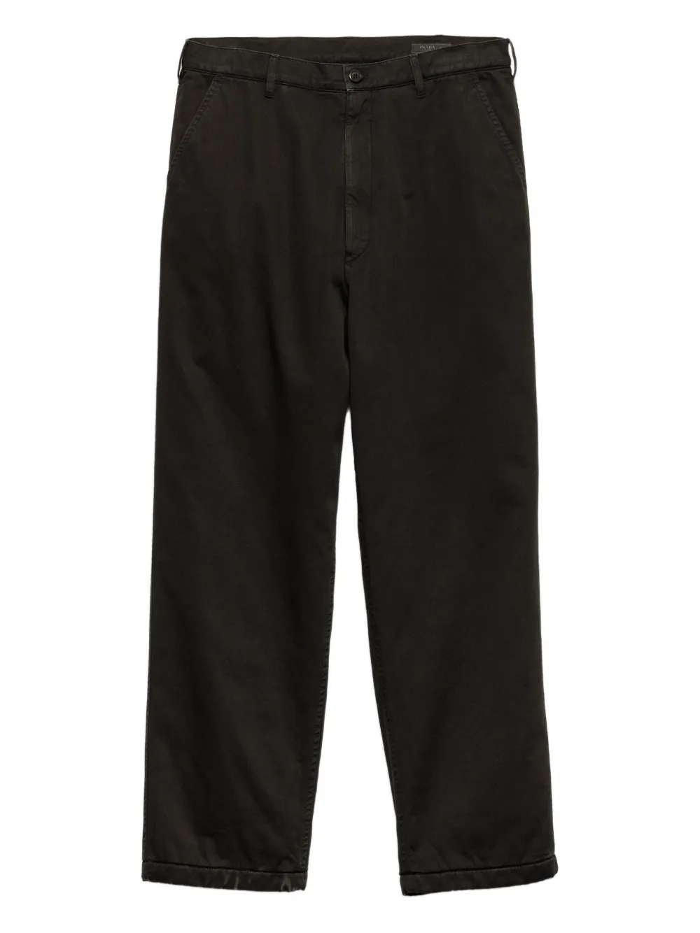 Prada triangle-logo cotton trousers | Black | Image 1