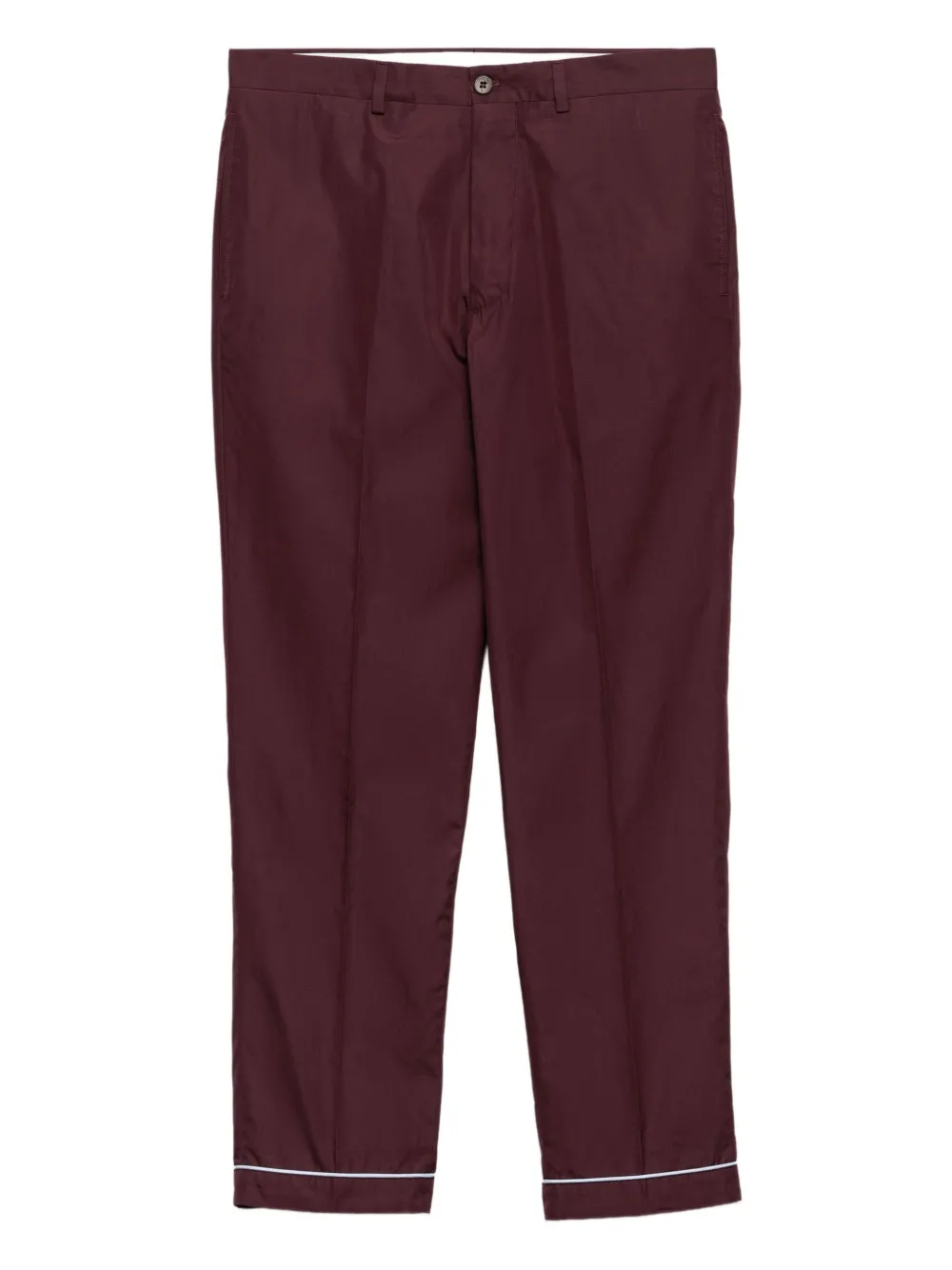 Prada piped-trim cotton trousers Rood