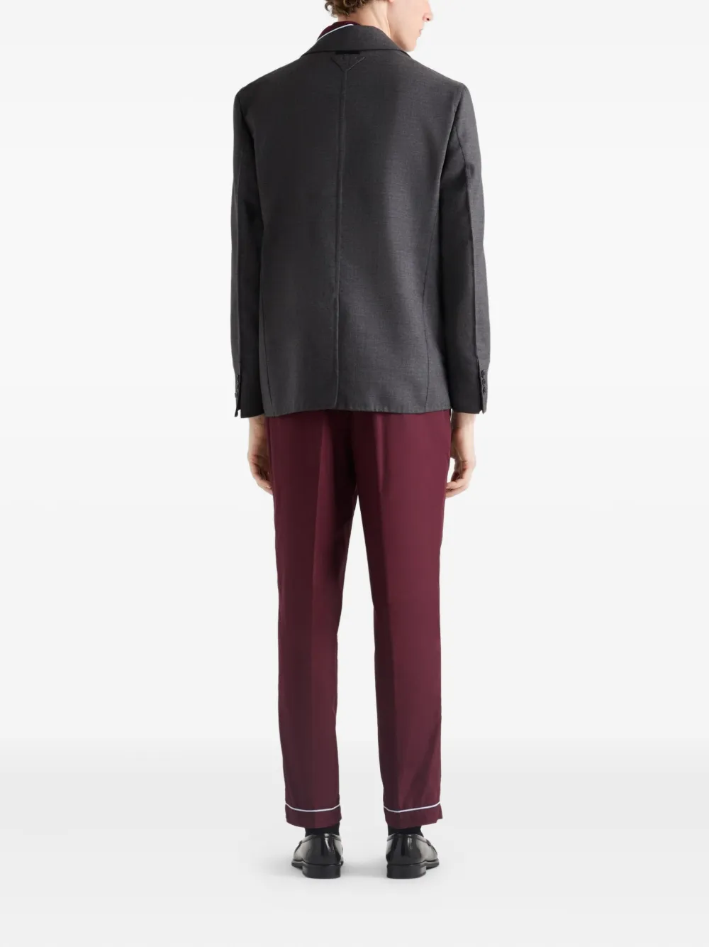 Prada piped-trim cotton trousers Rood