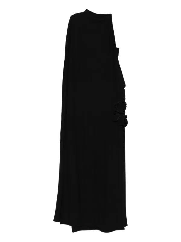 Magda Butrym One-shoulder Ruffle Detail Dress in Black