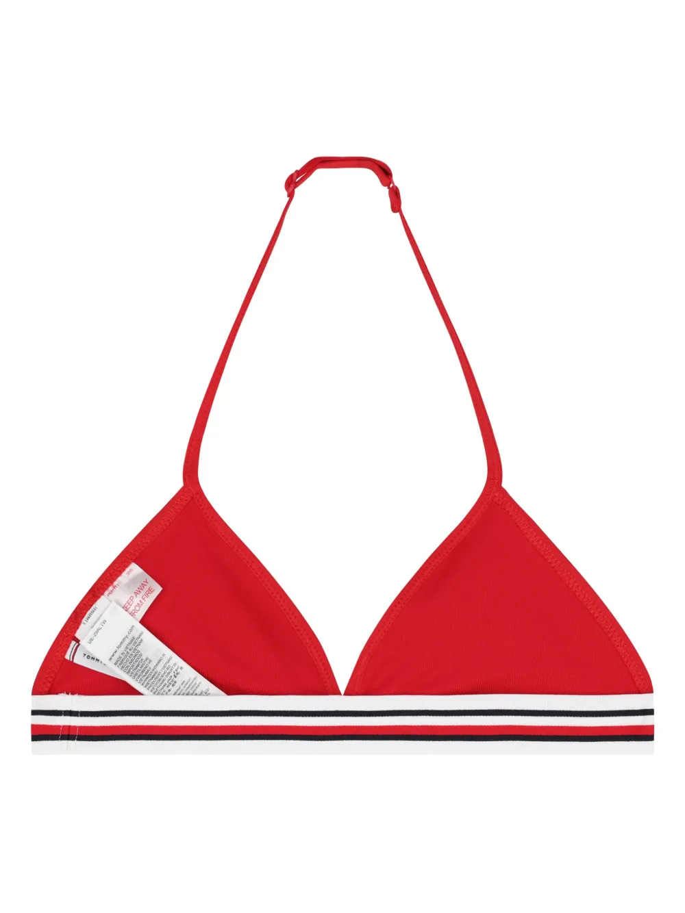 Tommy Hilfiger Junior Stripe-detail Logo-embroidered Bikini In Red