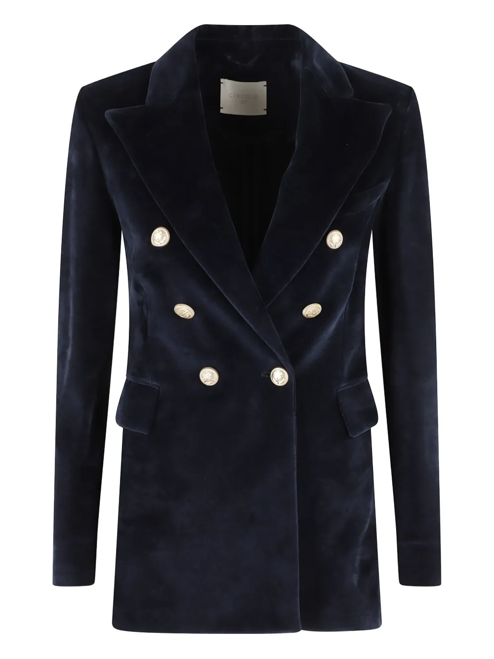 Circolo 1901 velvet double-breasted blazer | Blue | Image 1