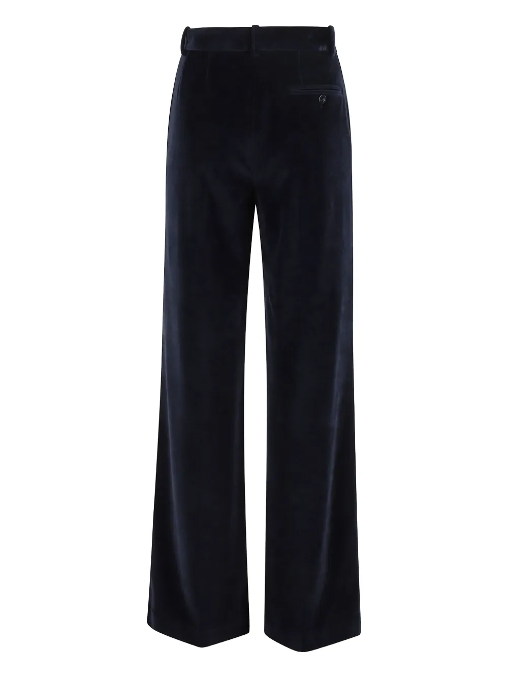 Circolo 1901 Navy Velvet Pants With Mid-rise Waist In Blue