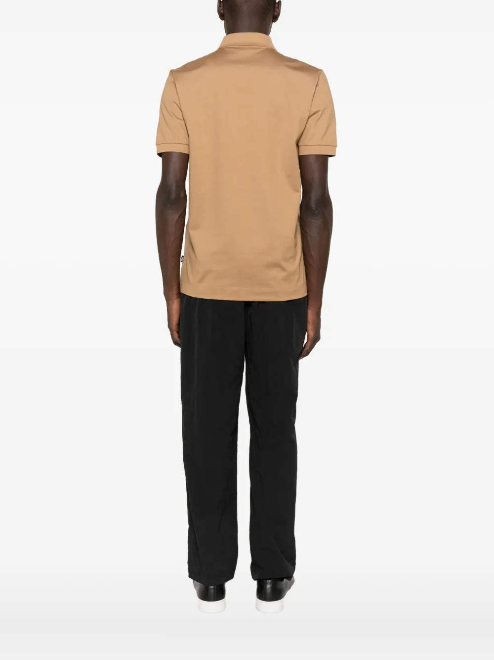 BOSS Poloshirt met rits Beige