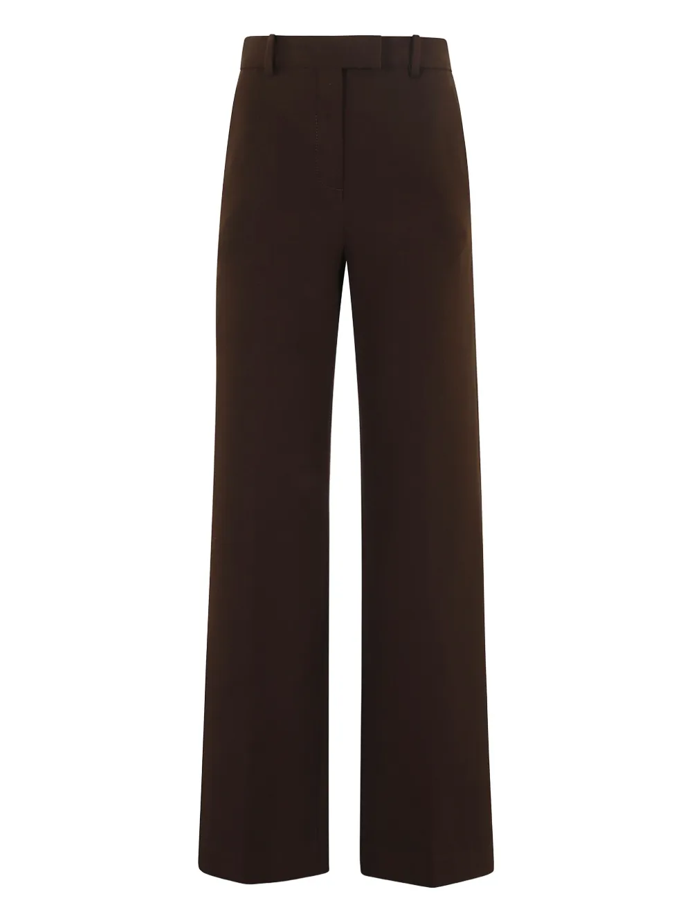 Circolo 1901 High-waisted Straight Leg Pants With Button-down Back Pocket In Brown