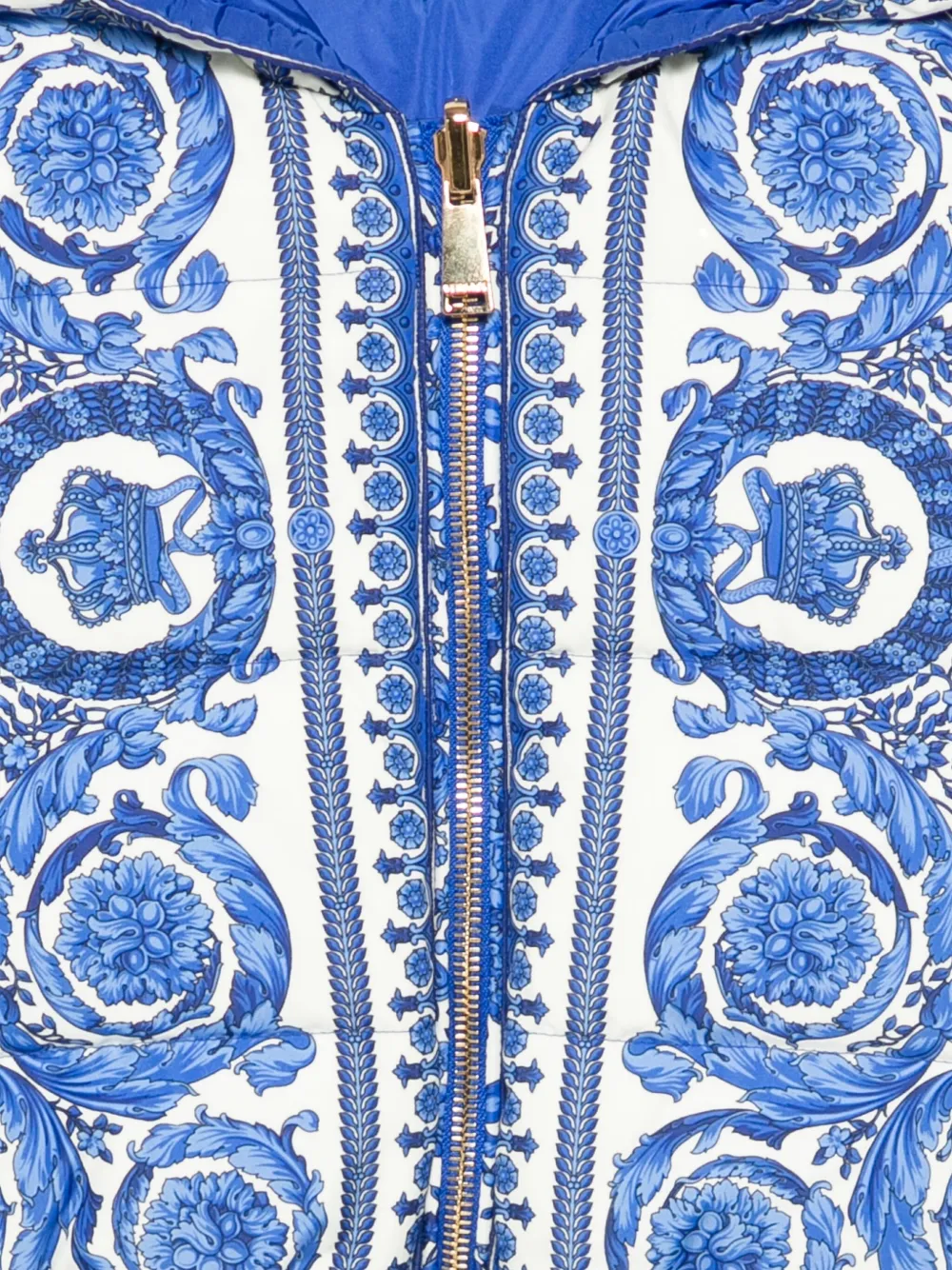 Versace Kids Jack met baroque-print en capuchon Beige