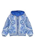 Versace Kids baroque-print hooded jacket - Neutrals