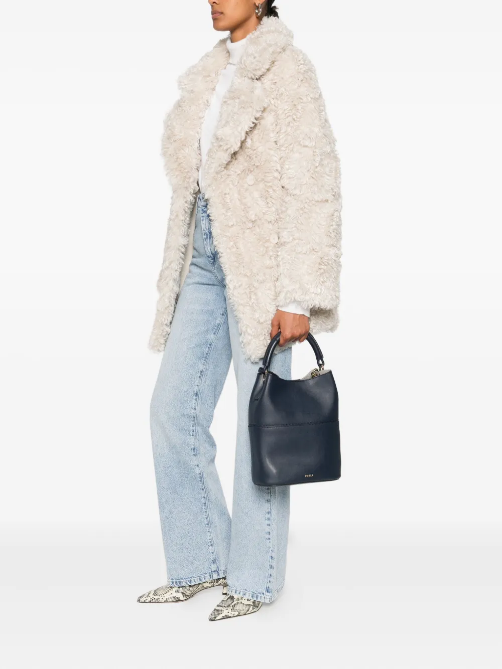 Furla Sfera kleine bucket-tas met handgreep Blauw