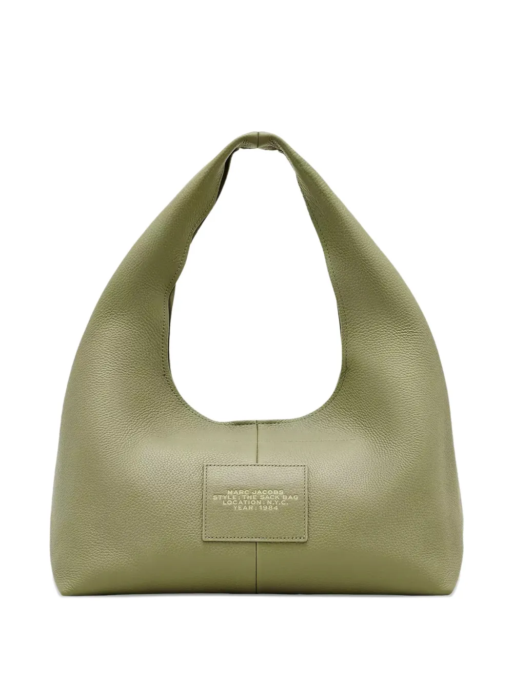 Marc Jacobs The Sack leren schoudertas met logoplakkaat Groen