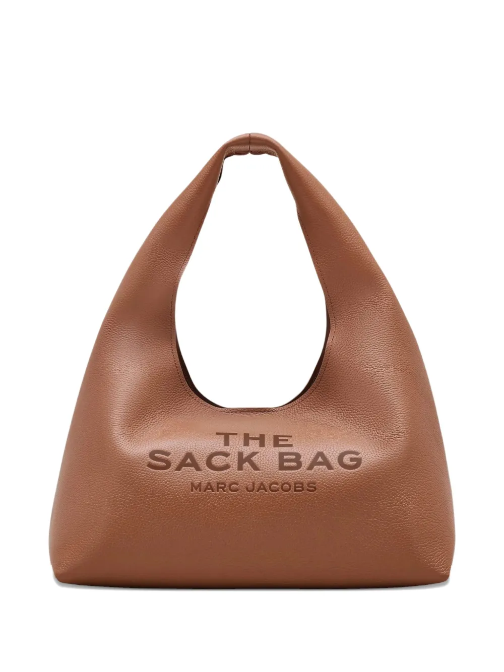 Marc Jacobs The Sack Embossed-logo Leather Shoulder Bag In Brown