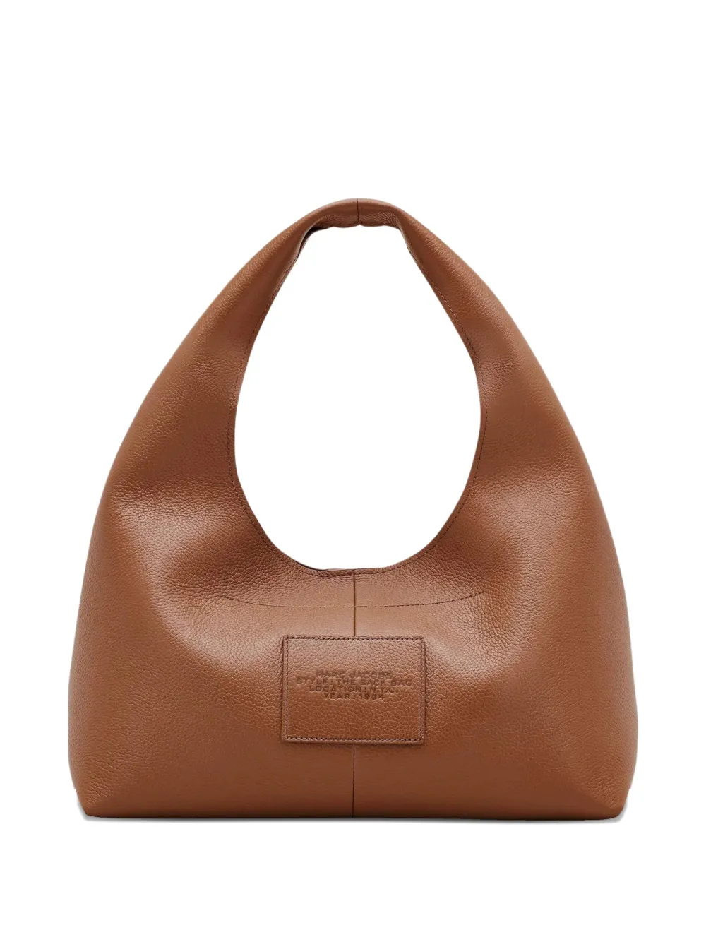 Marc Jacobs The Sack leren schoudertas met logo-reliëf Bruin