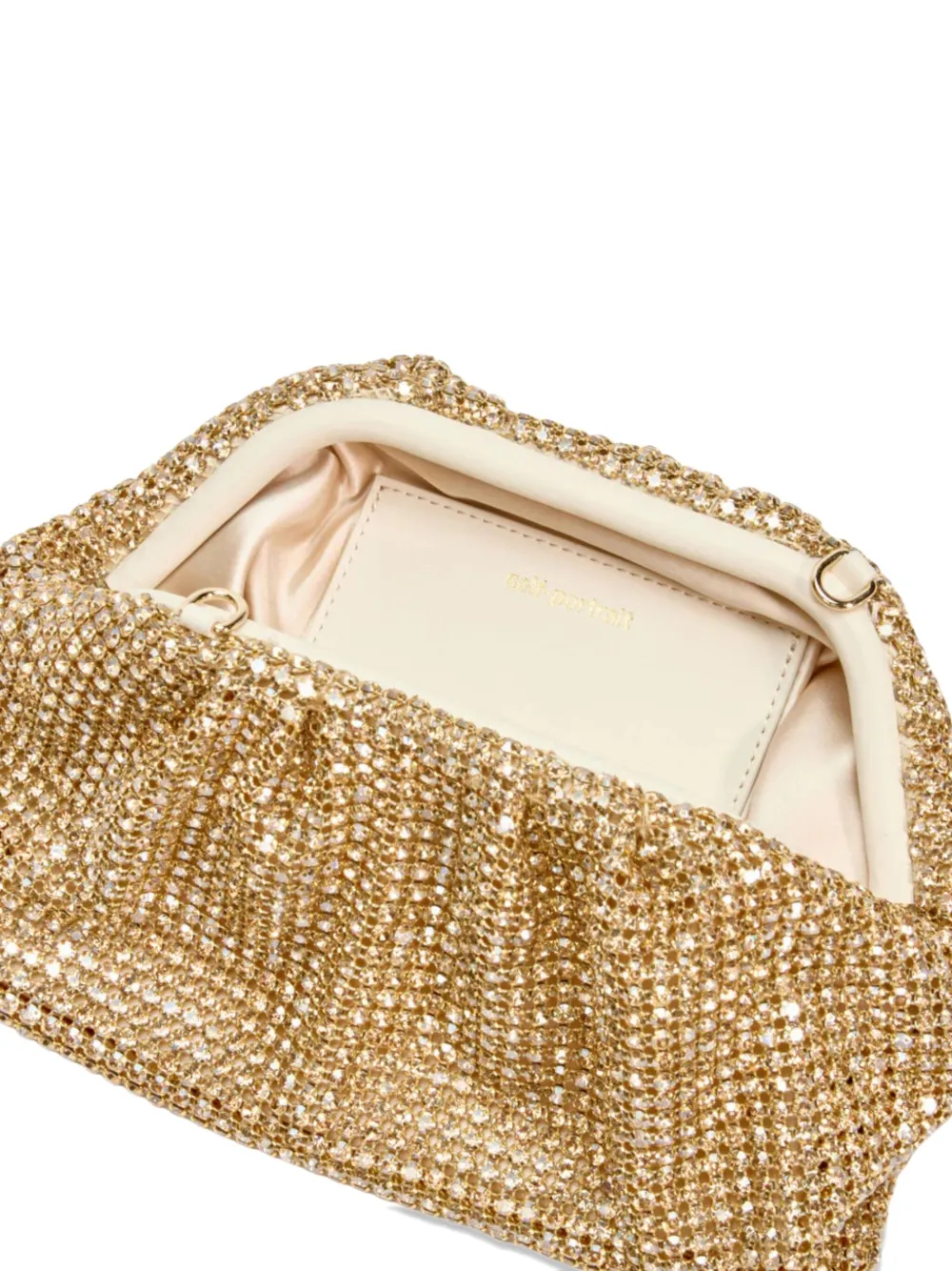 Self-portrait Chainmail Crystal Embellished Clutch In Pink