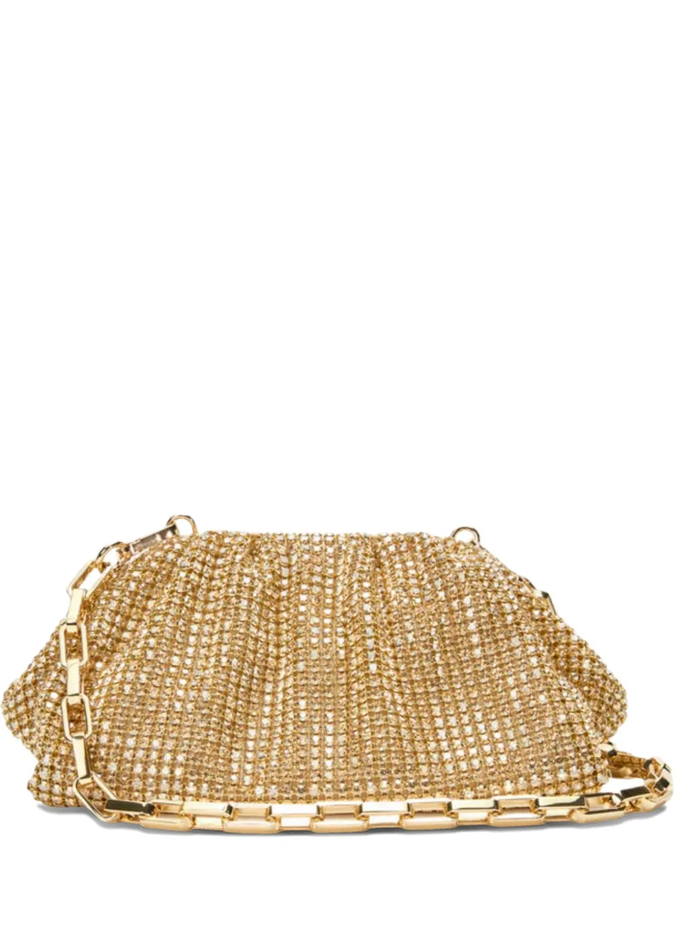 Self-portrait Chainmail Crystal Embellished Clutch In Pink