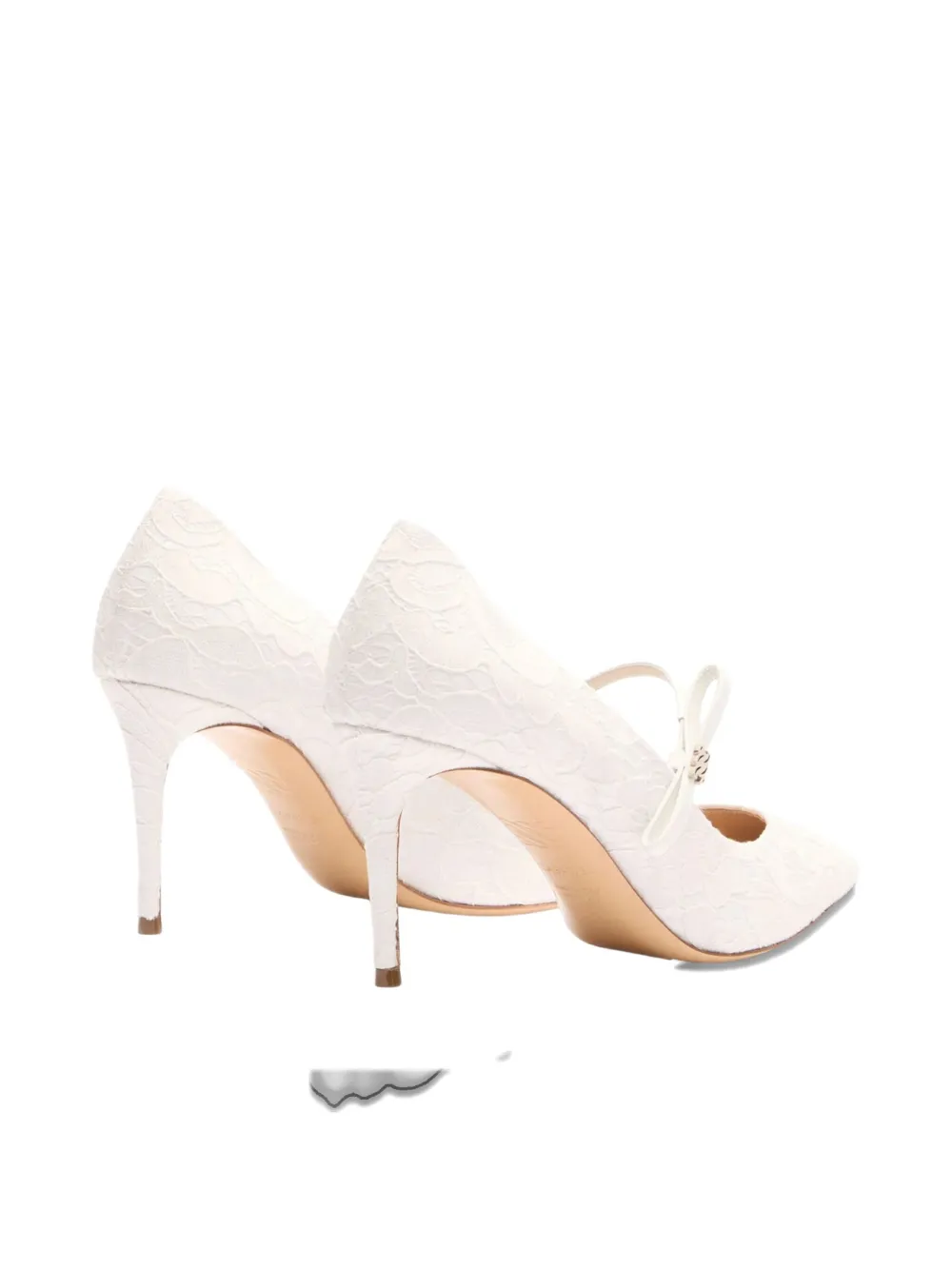 Casadei 80mm Julia Penny Liberty Pumps In White
