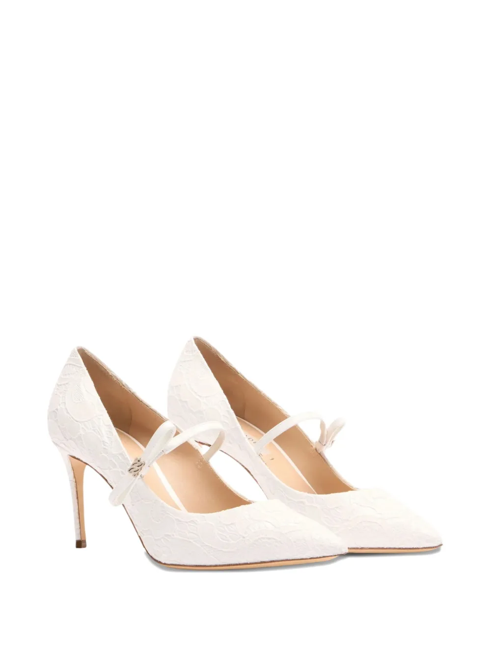 Casadei 80mm Julia Penny Liberty Pumps In White