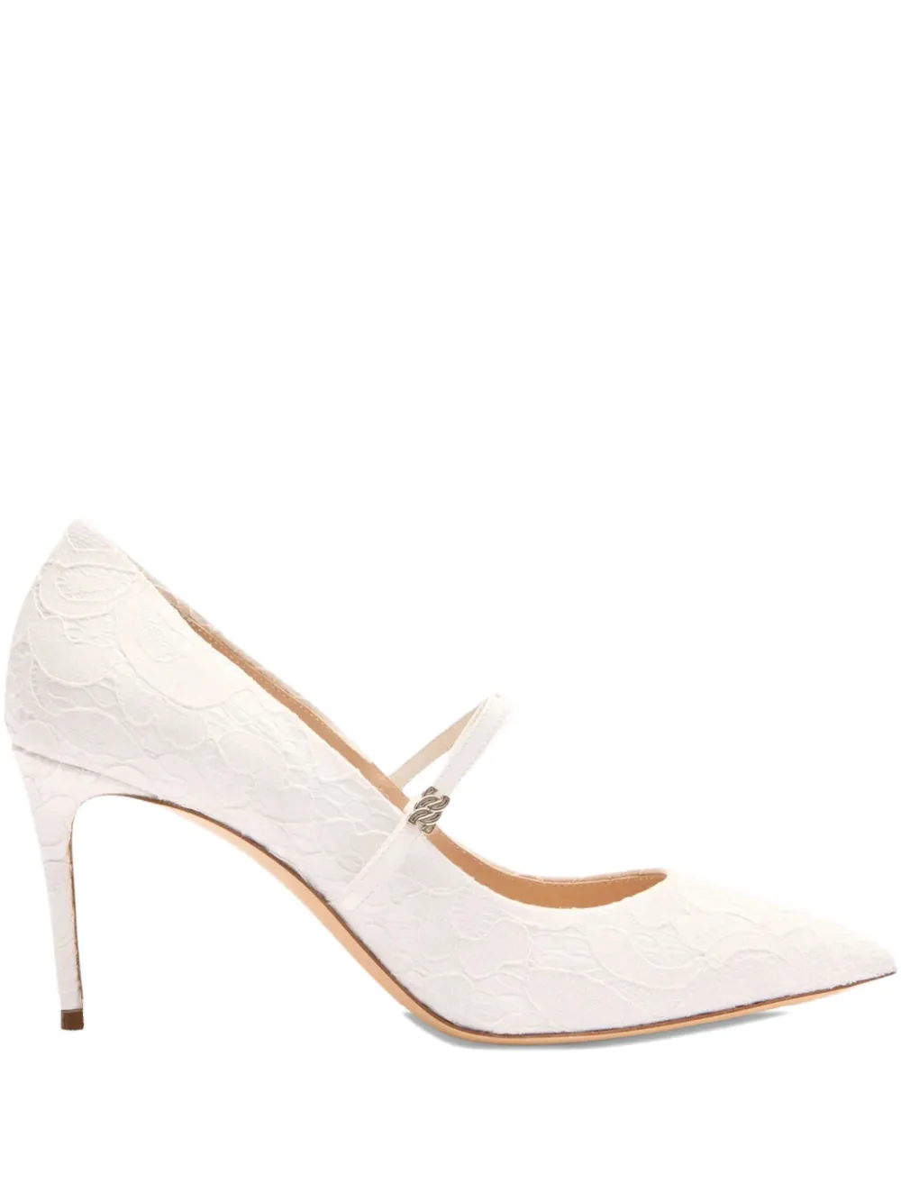 Casadei 80mm Julia Penny Liberty Pumps In White