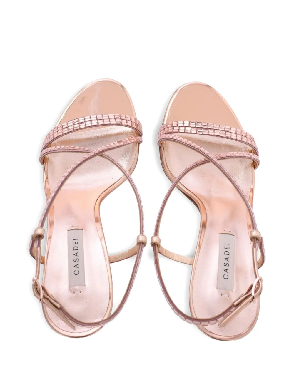 Casadei embellished criss-cross sandals Pink
