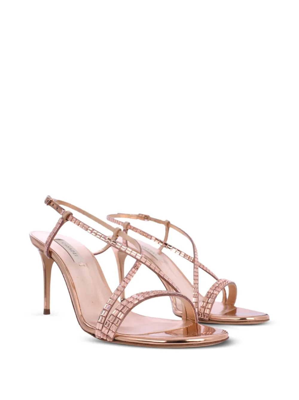 Casadei embellished criss-cross sandals Pink