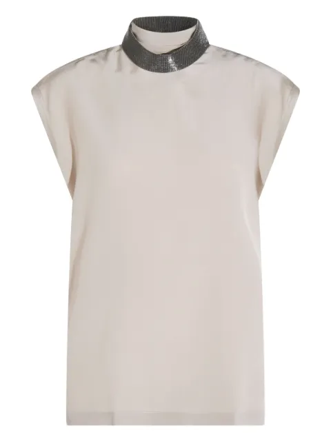 Brunello Cucinelli embellished high-neck top