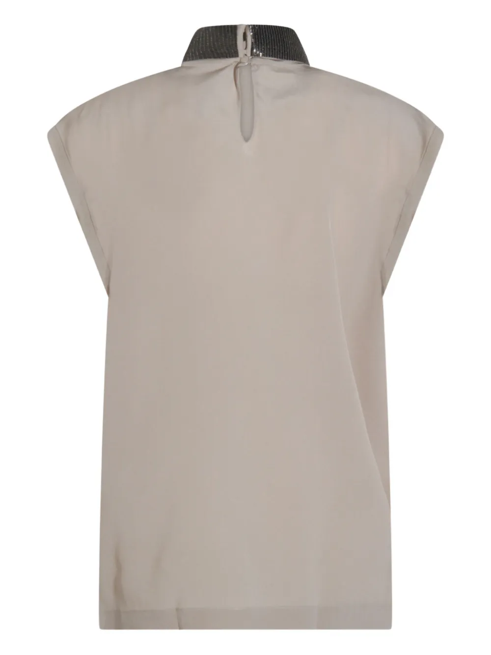 Brunello Cucinelli embellished high-neck top Beige