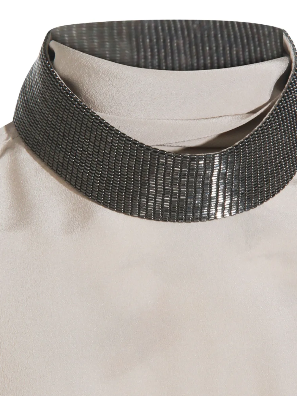 Brunello Cucinelli embellished high-neck top Beige