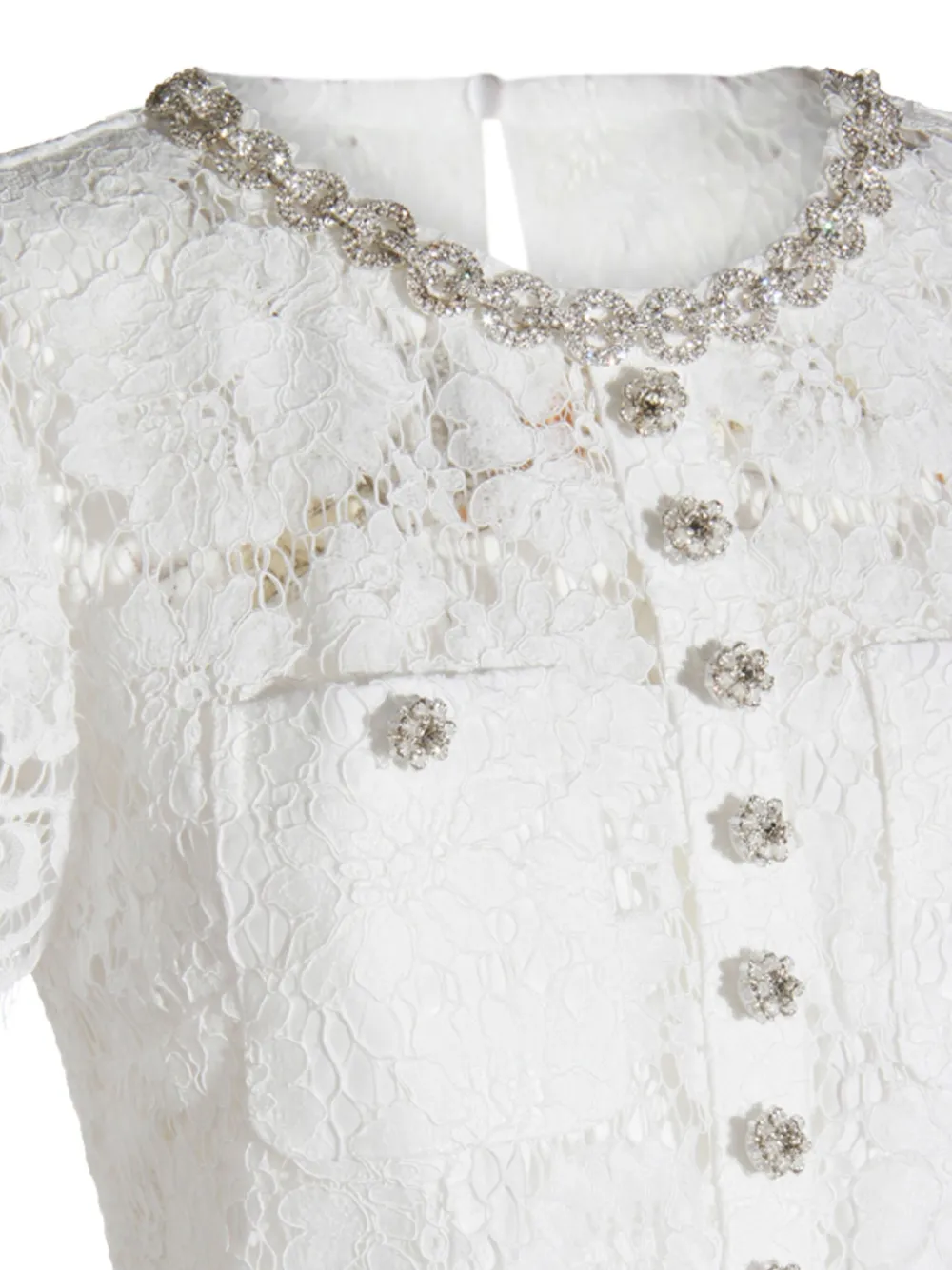 Self-Portrait embellished peplum lace maxi dress Wit