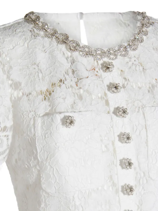 Self-Portrait レース マキシドレス | ホワイト | FARFETCH JP