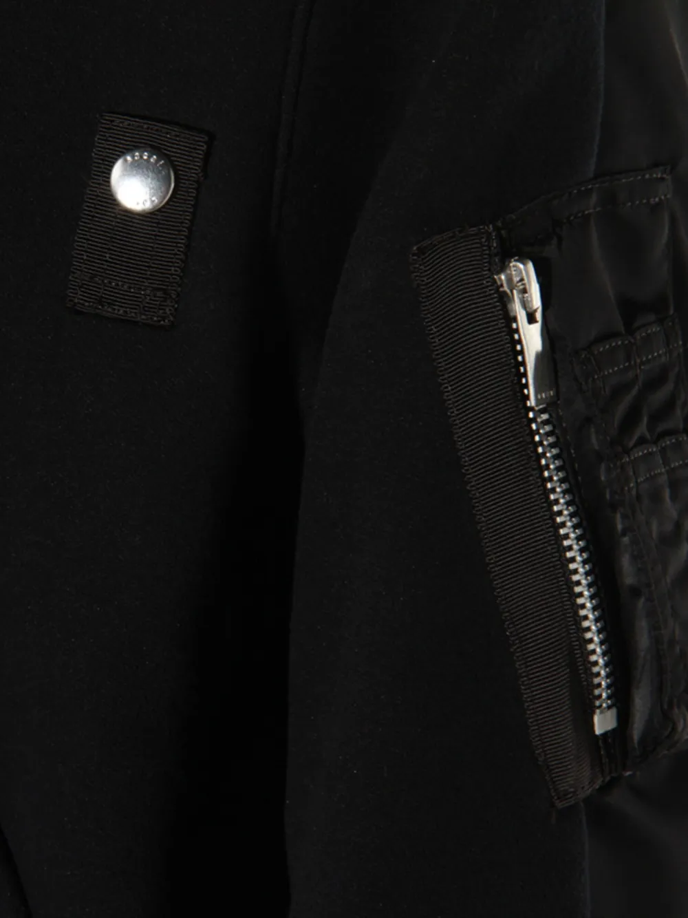 sacai hooded zip-front jacket Zwart