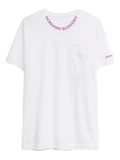 Chrome Hearts logo-collar pocket T-shirt
