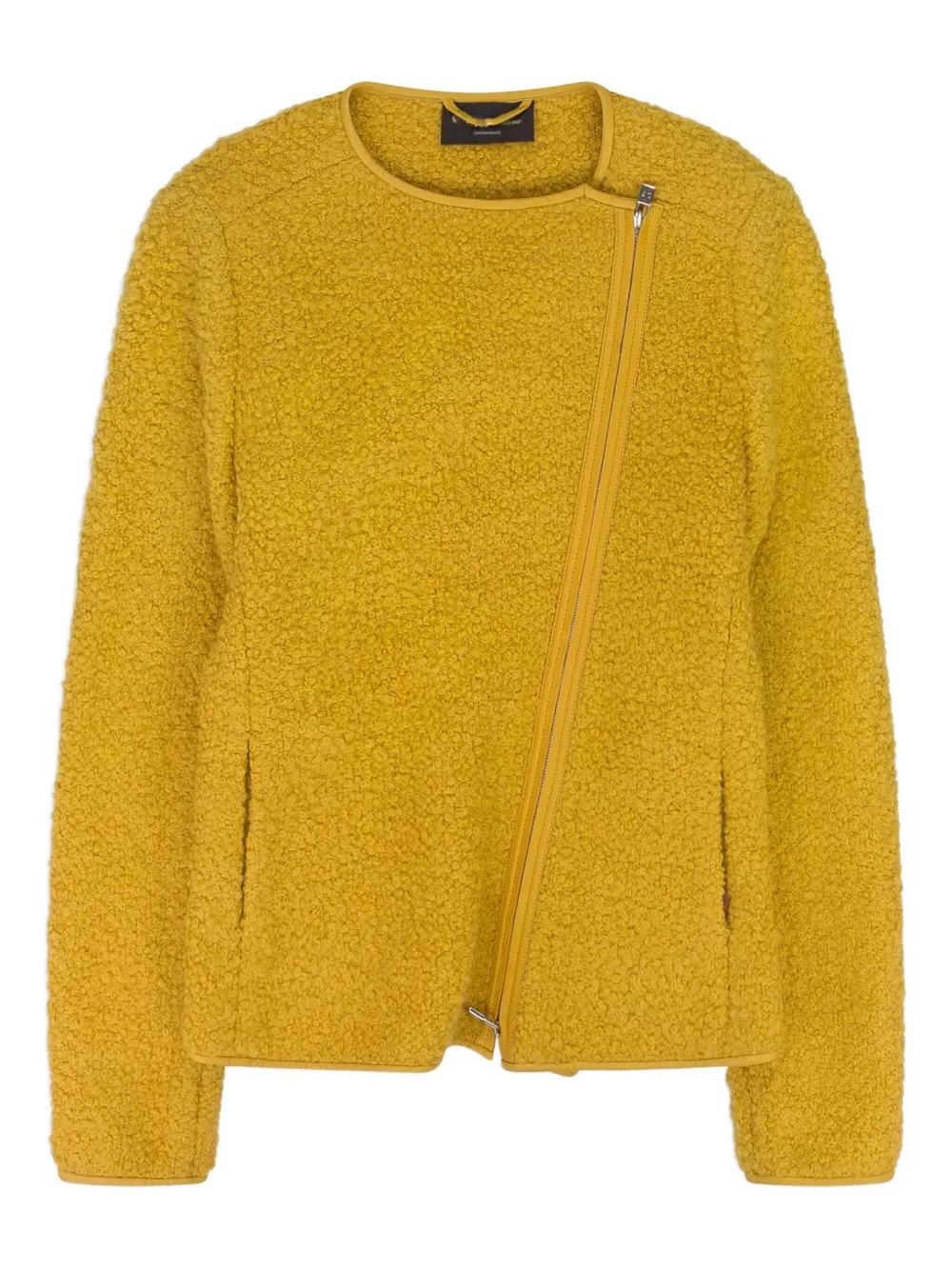 Evening asymmetrical zip-front jacket