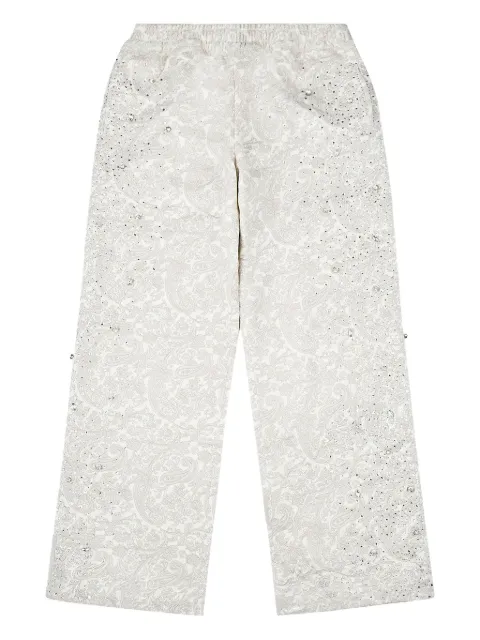 BIRTH OF ROYAL CHILD Cashew Blossom Pearl embellished brocade track pants