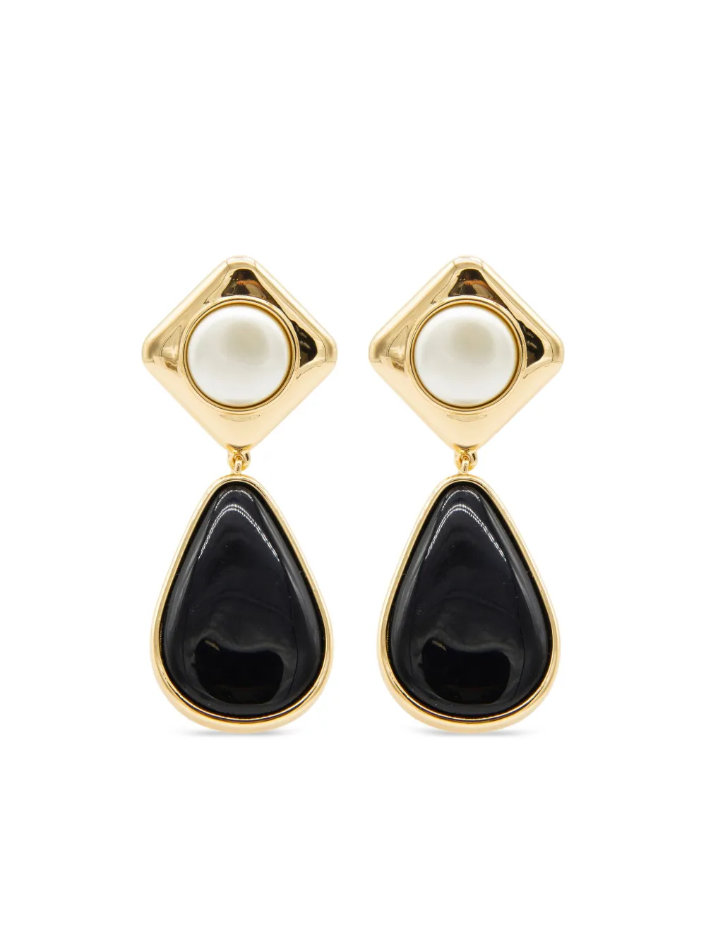 Self-Portrait teardrop earrings | Gold | Image 1