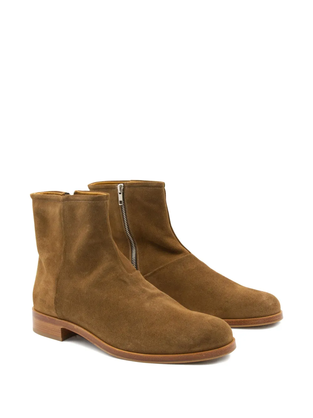 Common Projects zip-detail suede boots Brown
