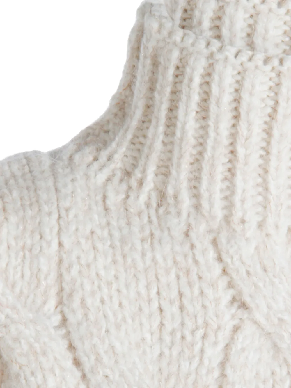 Eleventy cable-knit high-neck sleeveless vest Beige
