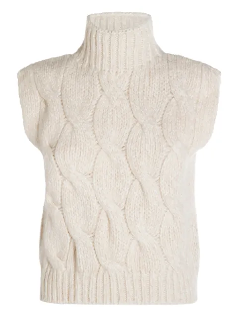 Eleventy cable-knit high-neck sleeveless vest