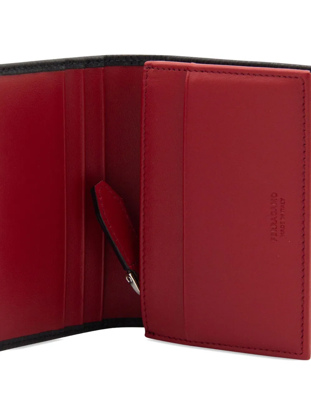 Ferragamo Gancini-embossed leather cardholder Zwart